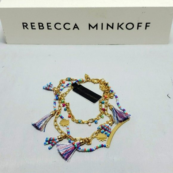 Rebecca Minkoff Anklet Multi Color Tassel A30574 - Picture 2 of 6